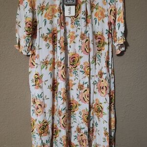 Matilda Jane Sunday Best Dress 23610D - Womens Small - NEW White Orange Floral